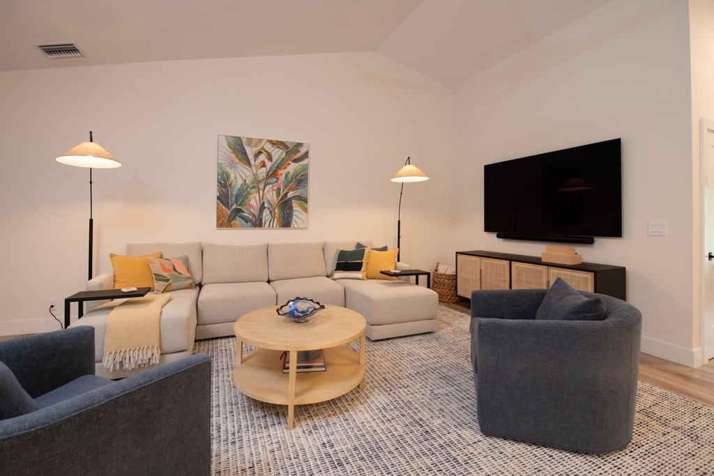 A family room opening onto the garden